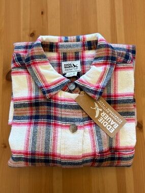 NWT Eddie Bauer Ballard oversized plaid flannel shirt XS-S
